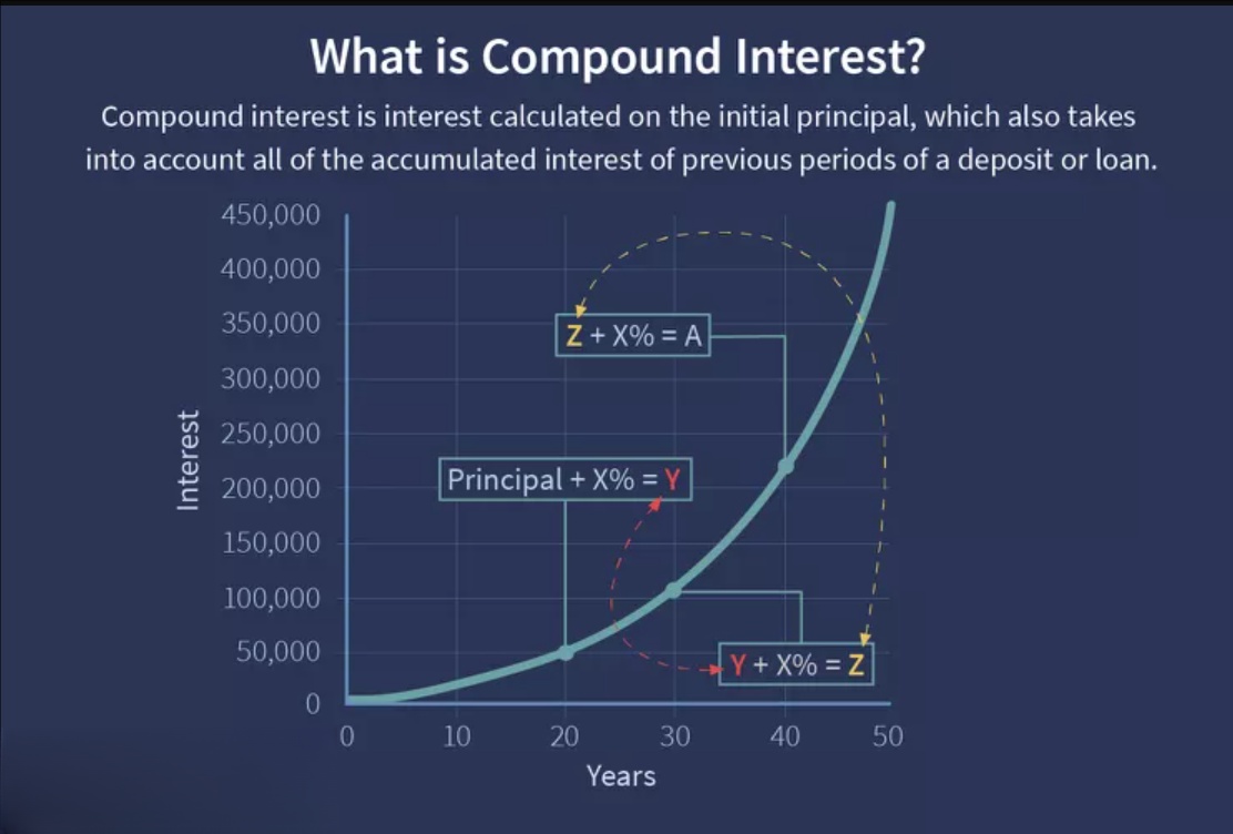 Chart showing investment growth over time